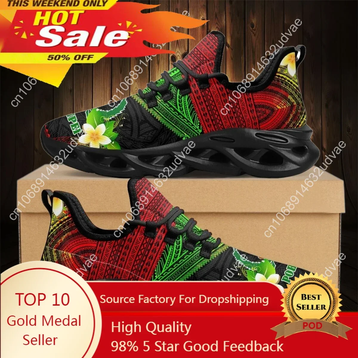 Running Shoes Women - Polynesische Pohnpei Plumeria Design dameskussen mesh