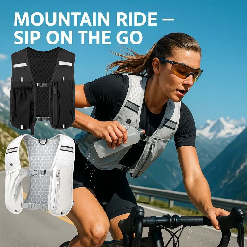 Hydration Vest - Unisex waterafstotende, ademende sportvestrugzak, lichtgewicht wandelrugzak
