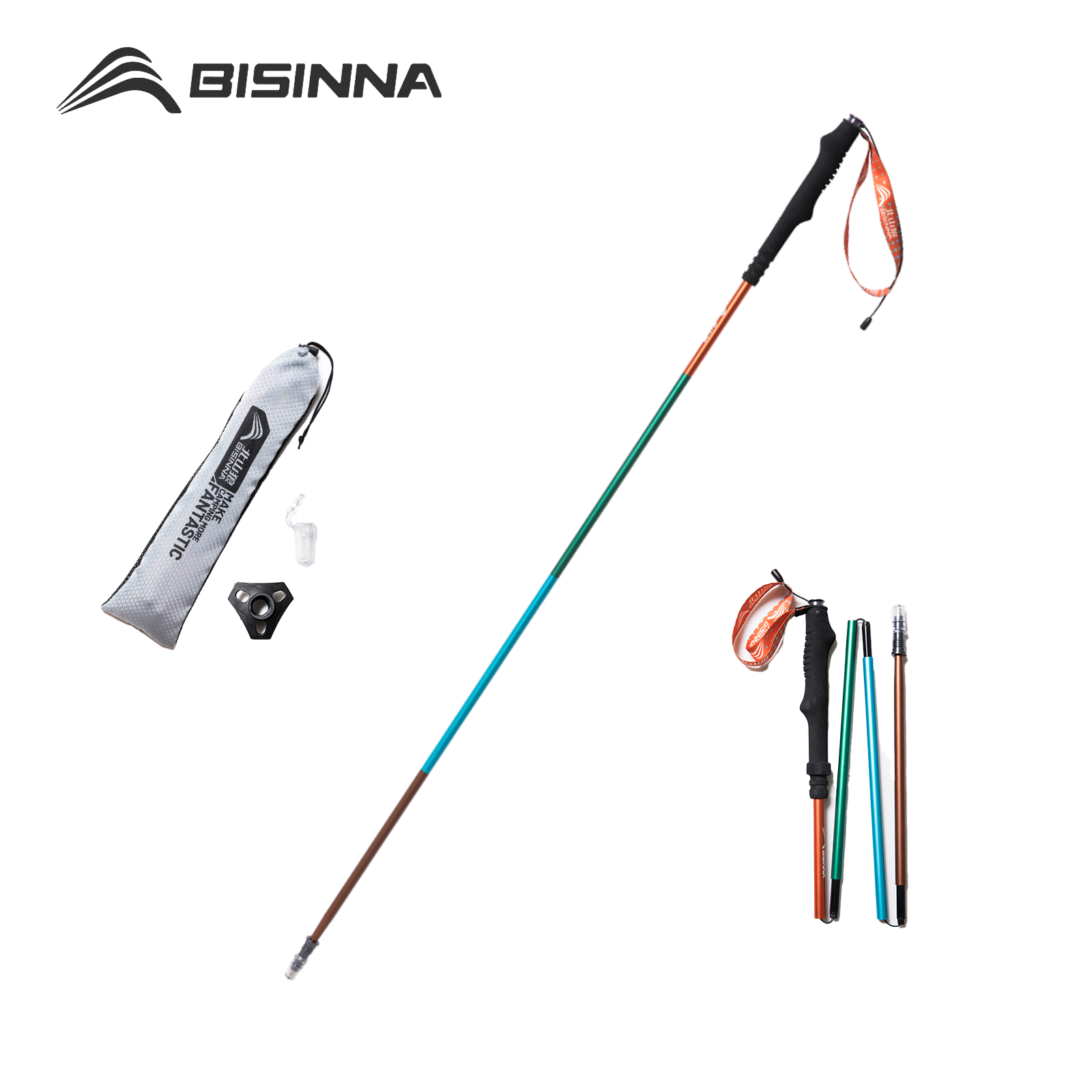 Trekking Pole Carbon - BISINNA 2 stuks Trekkingstokken Ultralight Aluminiumlegering